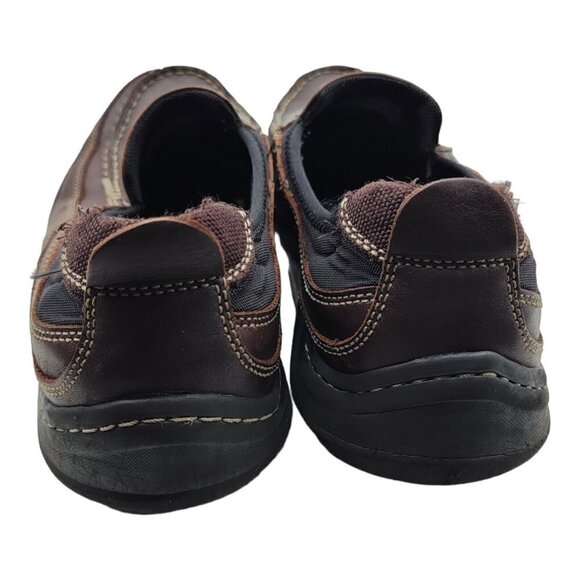 Clarks Shoes Mens Sz 9.5W Loafers Brown AXL 82214 Leather Slip-On Moc Toe main image 5